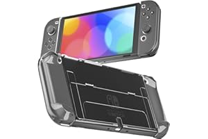 RHOTALL 3-in-1 Schutzhülle für Nintendo Switch, Dockable Case für Nintendo Switch und Joy Con Controller mit Glitzer Clear Grip Cover Stoßdämpfung und Anti-Scratch Design