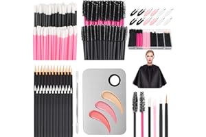 LIONVISON Applicateur de Maquillage Jetable, Palette de Mélange avec Spatule et 262 Pinceaux Jetables