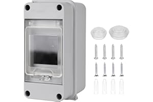 VEGENA Quadro Elettrico Esterno, Scatola Elettrica da Esterno, Quadro Elettrico Interno di Distribuzione con 1 Fila, Quadro Elettrico 3 Moduli Impermeabile IP65, Scatola Elettrica da Parete per Giardino