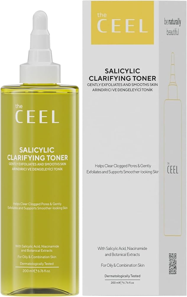 The Ceel Salisilik Asit Tonik 200 ml - Niacinamide, Sitrik Asit ve Zinc PCA İçeren Yağ Dengeleyici ve Gözenek Görünümü Dengeleyici Yüz Toniği, Yağlı ve Karma Ciltler İçin