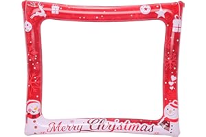 COSORO Weihnachten Aufblasbarer Fotorahmen,Rot Fotobox Accessoires Selfie Bilderrahmen Aufblasbare Fotorahmen Große,Photo Booth Selfie Rahmen Ideal für Festivitäten,Party Zubehör für Erwachsene Kinder