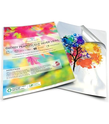 Carta Adesiva In Vinile Da 24 Fogli Per Stampante A Getto Dinchiostro Carta Adesiva Lucida Stampabile E Olografica L - Foto 11
