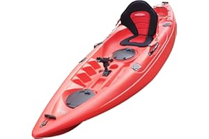 Conwy Kayak Menai Single Person One Man Sit on Top Kayak Complete Kit for Rivers, Sea with Padded Seat, Fishing Rod Holder and Two Piece Floating Paddle