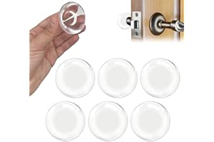 FALLCON F Topes para Puertas Pared Manilla XL 50 x 12 mm (6 Unidades) - Mayor Amortiguacion Mejorado - Tope Puerta de Silicona Transparente Doble Proteccion - Reutilizable para Puertas,Armario,Lavadora,Sofá.