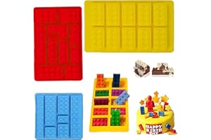 Gloryit 3 Pezzi Stampi per Blocchi di Silicone Stampi per Blocchi da Costruzione Stampi per Caramelle Stampo per Robot in Silicone Stampo in Silicone per Cioccolato Attrezzi per Torta Gelatina