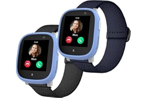 Polyjoy Lot de 2 bracelets en nylon compatibles avec les bracelets Xplora X6 - Doux et extensible pour fille garçon, Pas de pierre précieuse