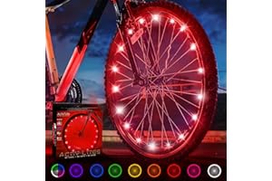 Activ Life Lumières de Roue de vélo LED avec Piles incluses! Obtenez 100% Plus Lumineux et Visible de Tous Les Angles pour Une sécurité et Un Style ultimes (1 Pack de pneus)