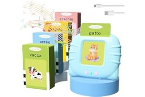 HOMESTEC Giochi Bambini 2 Anni, Giochi Montessori, Flashcard in Italiano con 224 Parole, Amico Vocabolo Gioco Viene Fornito con 112 Carte,Regali e Giocattoli per Ragazze e Ragazzi dai 2 Anni in Su (blu)