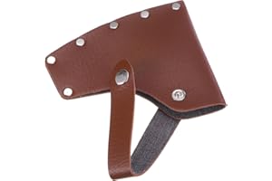 M METERXITY Hatchet Sheath, Leather Axe Sheath for 1.32LB Axe, Double Snap Axe Head Cover Portable for Outdoor Hiking/Outdoors Work Hatchet Blade Protector Hatchet Cover [Brown]
