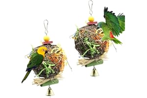 BSSOWE 2 sztuki zabawek dla papugi, duża zabawka do żucia papugi, zabawka dla papugi, zabawki do żucia ptaków, papugi do żucia, dla małych ptaków, papug