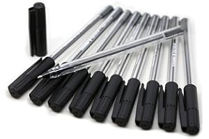 Schneider Przybory do pisania długopis Tops 505, model nasadki, M, czarny, kolor trzonka: przezroczysty