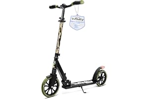 SereneLife Monopattino, Monopattino Bambini da 8 Anni, 2 Ruote con Manubrio Regolabile, Adulti e Adolescenti, Antiscivolo, Monopattino Pieghevole, Monopattino a Spinta e Portatile con Tracolla