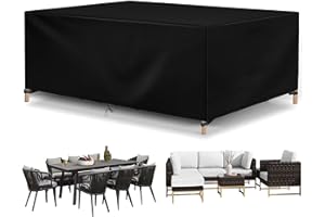 Flyace Gartenmöbel Abdeckung Wasserdicht Schutzhülle Gartenmöbel Rechteckig Gartentisch Abdeckplane Gartenmöbel Loungemöbel Winterfest Winddicht Anti-UV Abdeckhauben für Möbelsets 220x100x74cm
