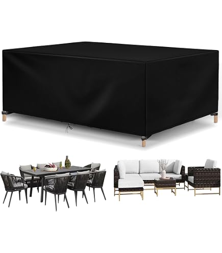 Gartentisch-Abdeckung 140x92x52 Cm – Wasserdichte, UV-beständige Plane Für Gartenmöbel, Mit Kordelzug Und Schnallen