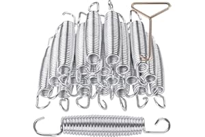 HZSOOCH 5.5 inch Trampoline Replacement Springs for 8ft/10ft/12ft/14ft/15ft/16ft, Heavy-Duty Galvanised Steel, Metal Rust Resistant, Fitness Trampoline Springs (Free 1pcs springs tool)…