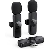 Wireless Lavalier Microphone for iPhone - Mini Lapel Microphone Type C, Plug &amp; Play, Professional Android Microphone with Noi