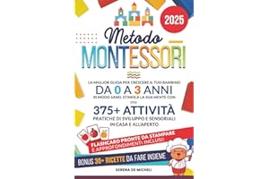 Metodo Montessori: La Miglior Guida per Crescere il tuo Bambino da 0 a 3 Anni in modo Sano. Stimola la sua Mente con 375+ Attività Pratiche di Sviluppo e Sensoriali in Casa e all'Aperto