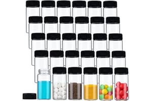 WUWEOT 60 Pcs 20ml Clear Glass Sample Vials with Screw Cap, Liquid Sampling Glass Bottles Screwcap Sample Vials
