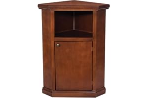 Vicentini arreda MOBILE PORTA TELEFONO COMODINO IN LEGNO AD ANGOLO ARTE POVERA NOCE 1 ANTA 1 VANO