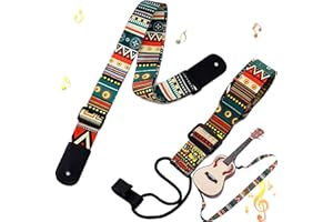 BENATON Ble 2 Pièces Bandoulière à Guitare Réglable, Sangle de Guitare, Sangle Ukulélé, pour Soutenir le Ukulélé en se Tenant Debout dans des Performances Extérieures