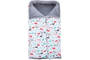 JYOKO Kids Saco Capazo para Bebé de Polar Teddy Extra Suave – Antialérgico, Protección Óptima contra el Viento y Frío – Ideal para Piel Sensible, Recién Nacidos y Bebés (Dino Party, Polar)