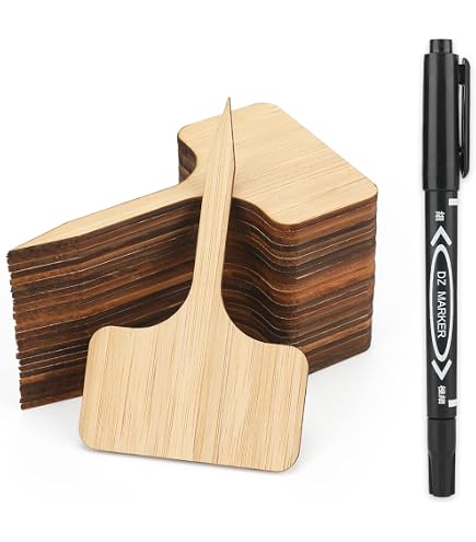 Lot De 100 Étiquettes En Bois Pour Jardin + 2 Marqueurs - Marquage Plantes Et Semis