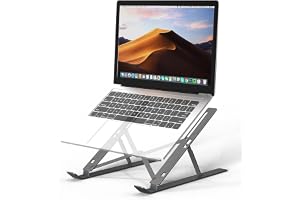 PHOCAR Adjustable Laptop Stand, Lightweight, Stable & Ergonomic, Aluminum Laptop Holder with 6 Angles to Adjust, Computer Stand for MacBook Air 13, 15, MacBook Pro 14, 16 and Other Laptops, Tablets