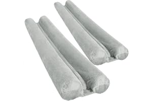 COM-FOUR® 2x ogranicznik przeciagów do drzwi - dolna uszczelka drzwi z mikrofibry - ogranicznik przeciagów z podwójna uszczelka - ochrona przed przeciagami i halasem (02 Stück - grau)