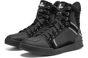 BORLENI Scarpe Moto Uomo Inverno Plus Velluto Caldo Stivali da Motocross con Fodera in Pile Cerniera Laterale Paraleva Suola Antiscivolo Nero 43
