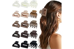 Dizila 15 Pieces Neutral Color Small Matte Plastic Hair Claws with Strong Hold Hair Clips Hair Barrettes Accessories for Women Girls Teens