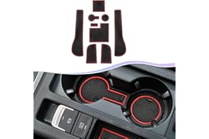 SXCY Tappetino Antiscivolo per VW Golf 7 7.5 R Line GTD GTI GTE, Tappetini in Gomma per Auto, Antiscivolo Mat per Console Centrale, Bracciolo, Scanalatura Porta, Golf 7 Accessori (rosso)
