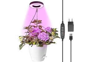 Qoolife Pflanzenlampe Led Vollspektrum, Grow Light für Zimmerpflanzen, Höhenverstellbare pflanzenlicht mit 3/9/12H Auto-Timer, 10 Helligkeits & 3 Lichter Modi, Ideal für Kleine Pflanzen