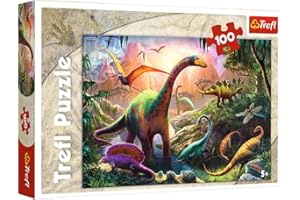 Trefl - 16277 - Puzzle - Dinosaur Pays - 100 Pièces, Monde des Dinosaures