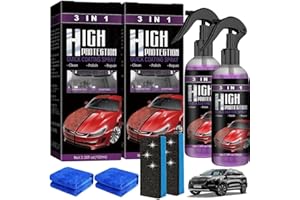HONGECB 3 In 1 High Protection Quick Car Coating Spray, Ceramic Car Coating Spray, Car Ceramic Coating Agent, Car Polish Quick Coat, Car Wax Polish Spray for Cars (Try-It Pack/Pack 2)