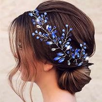 Couronne Bandeau Strass Pour Cheveux - Accessoire Mariée, Cosplay, Fête - Violet & Noir - MAGICLULU