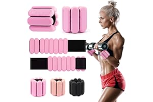 MANGUOGO Wrist & Ankle Weights for Women, Wearable Strong Arm & Leg Weights Set of 2(1Lbs Each), Adjustable Ankle Weights for Walking, Yoga, Dance, Barre,Gym,Exercise,Pilates,Walking Running