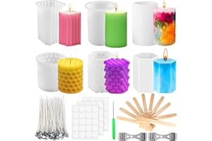 UCAMP 6Pcs Moldes para Velas,3D Moldes de Silicona para Velas,Kit Moldes para Hacer Velas,Molde para Hacer Velas,Molde de Silicona para Velas para Hacer Velas,Decoración del Hogar,Manualidades