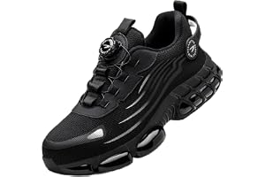 LIWEGHT Safety Shoes Steel Toe for Men Women, Non-Slip Work Shoes, Rotating Laces, Durable Steel Toe Sneakers, Lightweight Composite Toe shoes