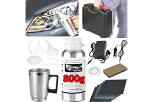 Dahudtin Kit Renovation Phare Voiture avec 800g Renovateur Phare Voiture, Polish Phare Voiture, Kit Polissage Phare Voiture, Kit de Restauration de Phares pour Auto et Moto, Nettoyant Phare Voiture