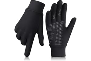 GXCROR Running Gloves Touchscreen Anti-Slip Gloves Lightweight Fleece Sports Gloves Warm Windproof Winter Glove Liner for Men and Women Outdoor