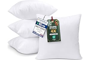 Utopia Bedding Relleno de Cojín 45 x 45 cm (4 Unidades), Fibra Virgen Siliconada, Almohadas de Sofá (Blanco)