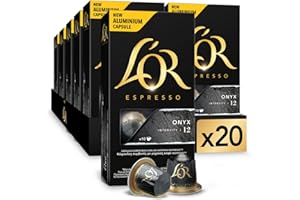 L'OR Espresso Cápsulas de Café Onyx | Intensidad 12 | 200 Cápsulas Compatibles Nespresso (R)