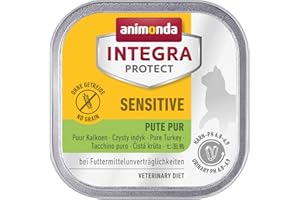 animonda INTEGRA PROTECT Sensitive Pute Pur (16 x 100 g), Katzen Diätfutter bei Futtermittelallergie, sensitives Katzenfutter für allergische Katzen, Katzennassfutter ohne Getreide