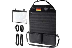 WYNEX Organizzatore tattico per Lo Schienale dell'auto con portapistole, aggiornamento della Copertura Tattica Molle per Lo Schienale del Sedile, protettore Universale per Veicoli, Camion