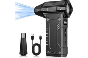 Anruzon Electric Air Duster 350.000 RPM, Soffiatore Aria Elettronico Potente Soffiatore Aria con Batteria da 12.000 mAh – Air Duster Elettrico 8 Velocità per Computer, Casa, Auto e Esterni