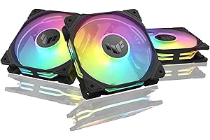 ASUS TUF Gaming TR120 ARGB Triple Pack Black Edition - Ventiladores de 120 mm (Marco de 28 mm, Alta presión estática de 3,3 mm H2O, Matriz LED Doble Capa, Aura Sync, Control de Ventilador PWM)