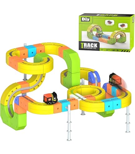 Circuit De Train électrique Modulaire – 81 Pièces, Rails Flexibles, Rechargeable USB – Train Gravité 360°, Pour Enfants 10 Ans Et Plus – Jeu Créatif, Construction, STEM