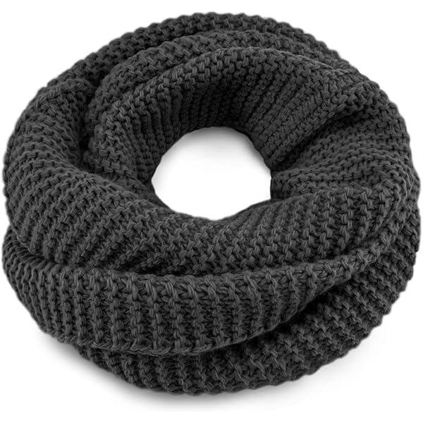 Neverless® Bufanda De Punto Para Mujer, De Punto Fino, Monocolor, Bufanda Gris Oscuro, Talla única