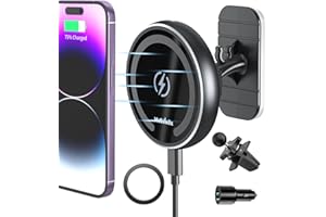MAGJIEYX für MagSafe Autohalterung Ladegerät,Magnet Handyhalterung Auto mit Ladefunktion für iPhone 16/15/14/13/12 Serie,Lüftungsschlitz/Armaturenbrett Kabelloses Kfz Halter,mit 36W QC3.0 Ladeadapter
