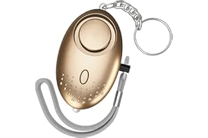 CALMYOTIS Alarme Personnelle 140db Avec LED Pour Femmes, Filles, Personnes Âgées - Sécurité d'Urgence Auto-Défense, Violet (Batteries Incluses) (D'or)